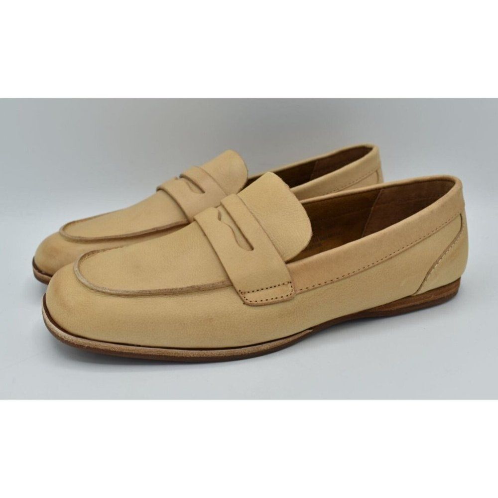 Kork-Ease Womens Size 8 Pisa Natural Full Grain Leather Slip On Penny Loafers